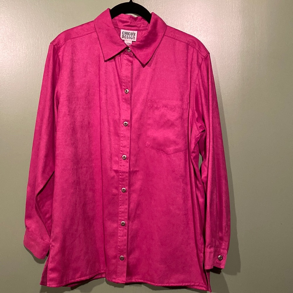 Chico’s Design Suede Button-down Blouse